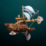 A steampunk-style Fantastic Spaceship 3D Wooden Puzzle .