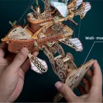 Close - up of a Fantastic Spaceship 3D Wooden Puzzle, highlighting the wall - mounted hole for convenient wall display.