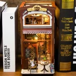 An intricately - designed Coffee House DIY book nook kit with a warm and inviting aesthetic.