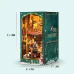 Christmas-Style Jingle Cabin DIY Book Nook Kit |Rofuntime-product size display