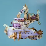 Dreamcatcher Flyship 3D Wooden Puzzle | Rofuntime-Main view of the purple versio