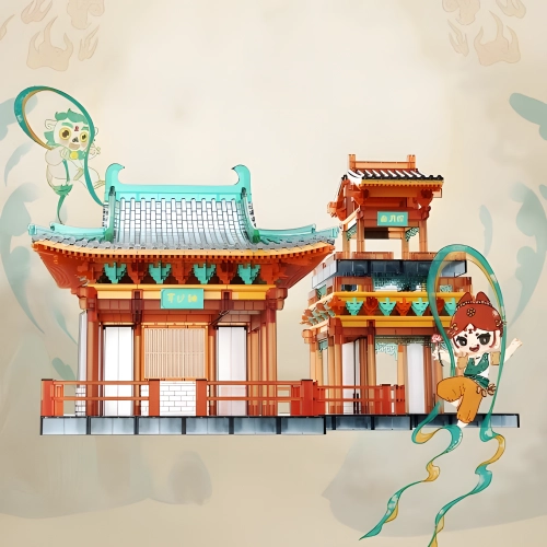 Dunhuang·Shen Sha Pavilion Mortise and Tenon Building |Rofuntime- Shen Sha Pavilion and lan moon Pavilion Display Image