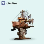 featuring a combination of spaceship and mechanical gears, perfect for creative decoration and collectors.