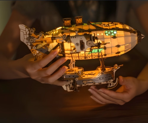 Fantasy Airship 3D Wooden Puzzle | Rofuntime-Lighting Display image
