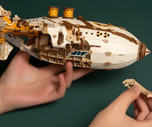 Fantasy Airship 3D Wooden Puzzle | Rofuntime-Detailed Display Diagram