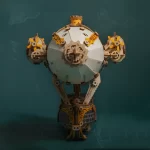 Fantasy Airship 3D Wooden Puzzle | Rofuntime-Front Close-up