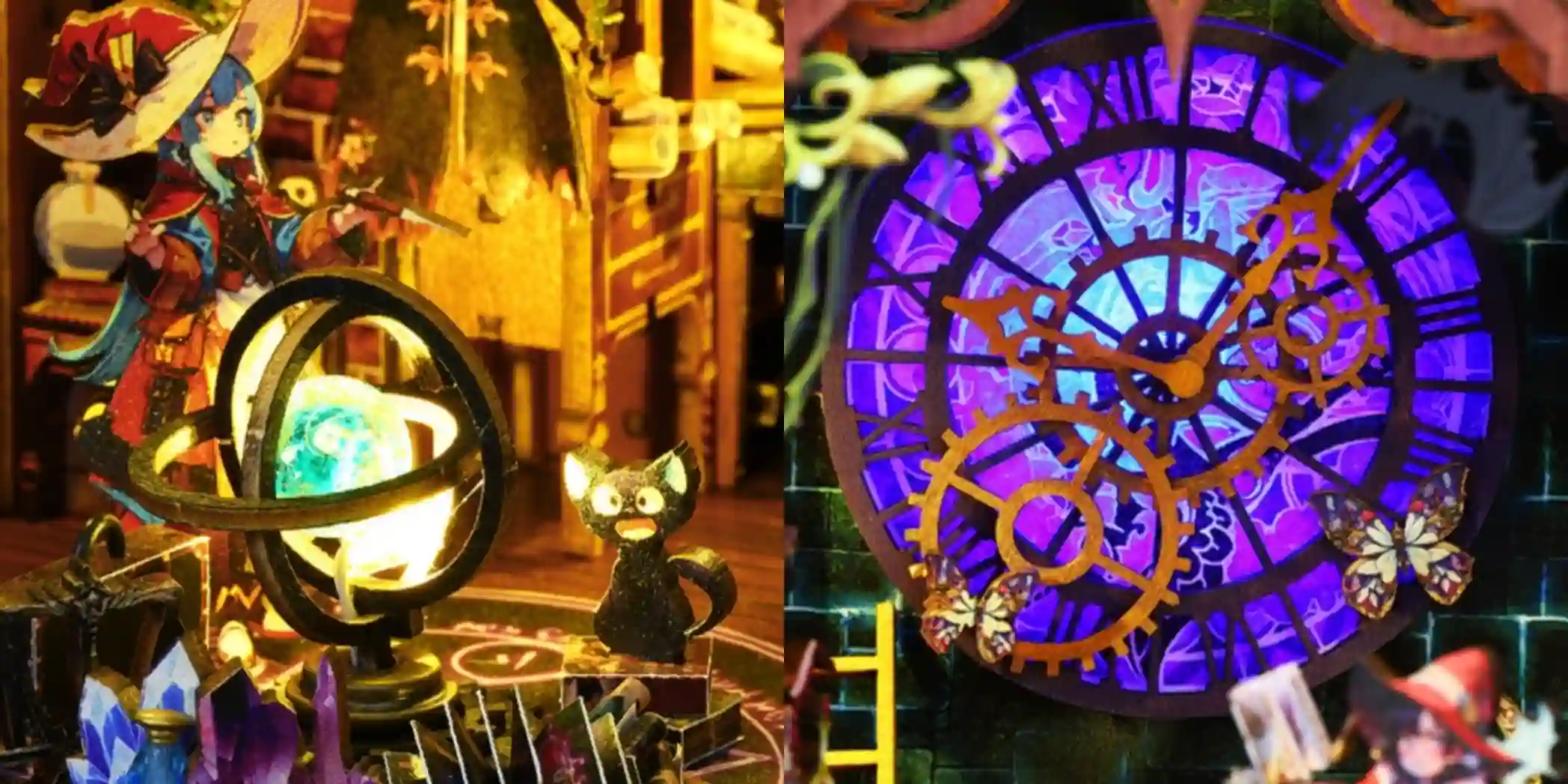 Magic Spirit Cottage DIY Miniature House|Rofuntime- Close-up Details of Magic Crystal Ball and Clock