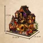 Magic Spirit Cottage DIY Miniature House|Rofuntime- Product size display