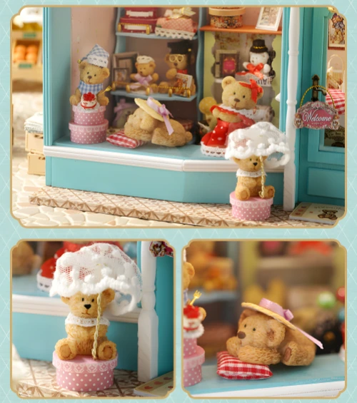 The Bear Story DIY Miniature Dollhouse Kit |Rofuntime- bear dolls detail