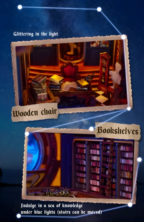 The Secret Scroll Of The Galaxy DIY Book Nook Kit|Rofuntime-Close-up of Product Details