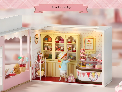 The Sweet House DIY Miniature Dollhouse Kit |Rofuntime- Interior display