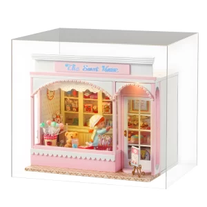 The Sweet House DIY Miniature Dollhouse Kit |Rofuntime- Dust cover