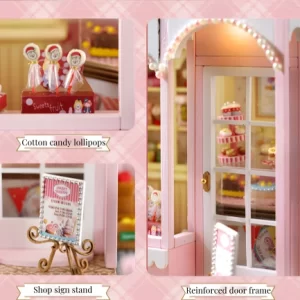 The Sweet House DIY Miniature Dollhouse Kit |Rofuntime- Product detail close-up images