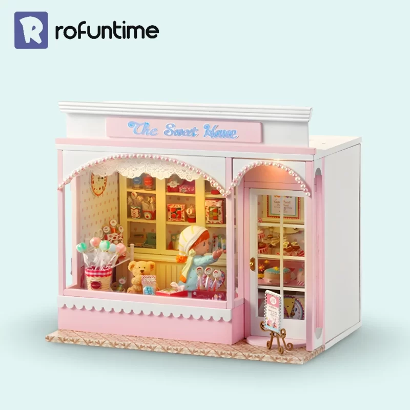 The Sweet House DIY Miniature Dollhouse Kit | Rofuntime