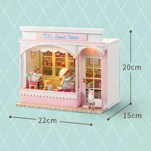 The Sweet House DIY Miniature Dollhouse Kit |Rofuntime- product size