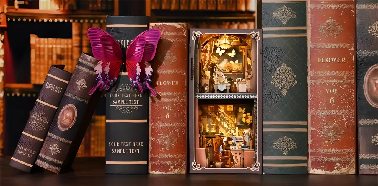 Butterfly Collection Room DIY Book Nook Kit |Rofuntime- Display on Bookshelf