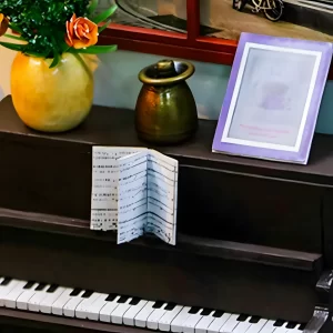 Coffee House DIY Miniature house | Rofuntime-Close-up shot of piano