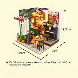 Coffee House DIY Miniature house | Rofuntime-product size