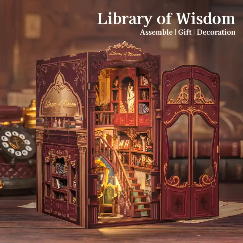 Library of Wisdom DIY Book Nook Kit |Rofuntime- Product Front View Display