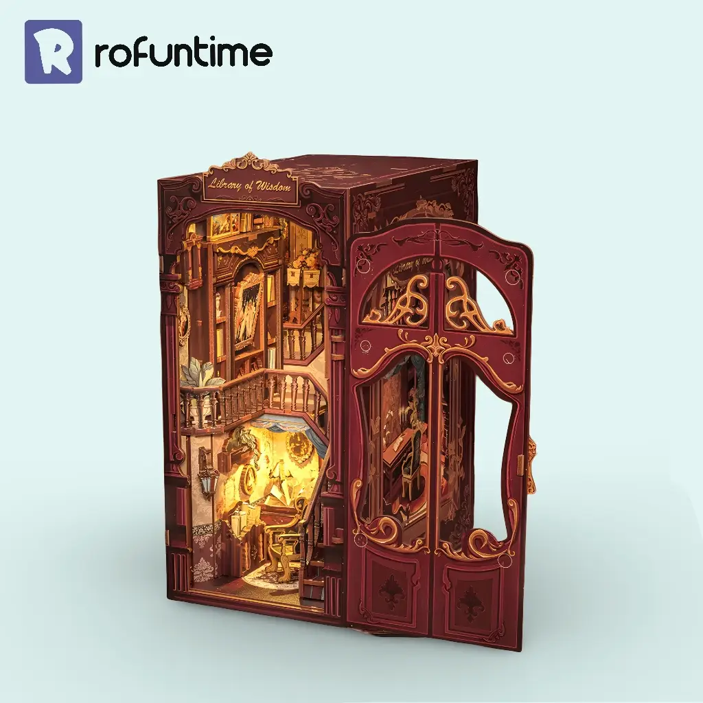 Library of Wisdom DIY Book Nook Kit |Rofuntime- Product Front View Display