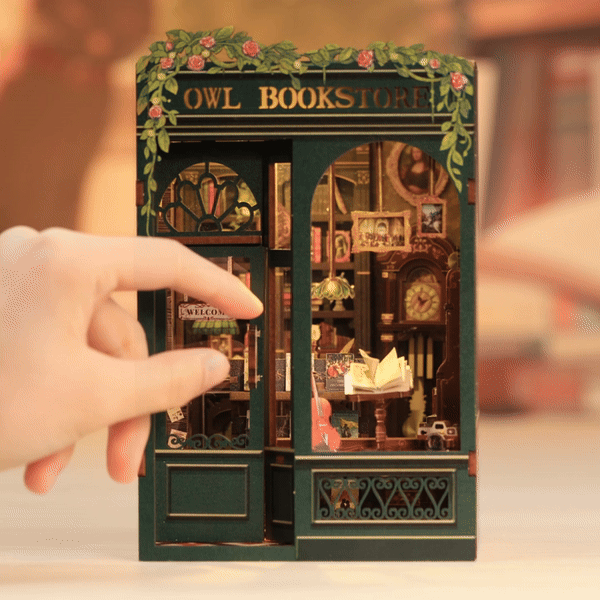 Owl Bookstore DIY Book Nook Kit |Rofuntime- Product Display Image