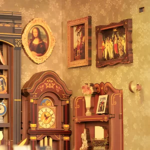 Owl Bookstore DIY Book Nook Kit |Rofuntime-Close - up of the wall inside