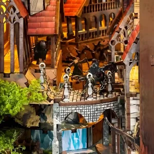 Spirit Valley of the Magic Ring DIY Book Nook Kit | Rofuntime-Close - up of a stone bridge