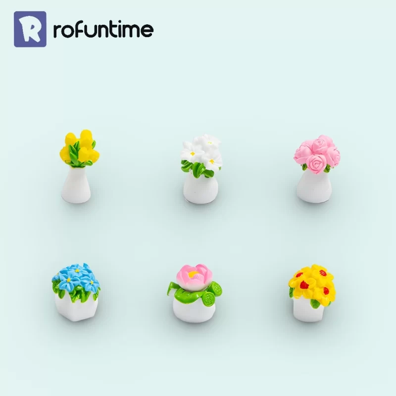 Mini Potted Plants DIY Miniatures | Rofuntime-six plants