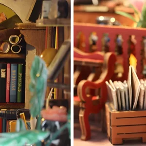 The Book House DIY Miniature House | Rofuntime-details