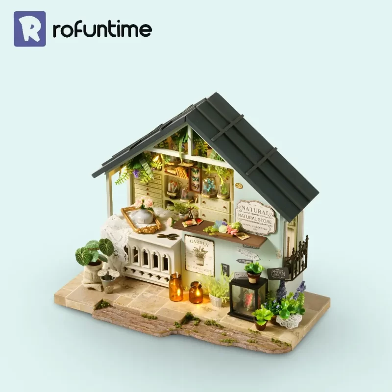 DIY miniature dollhouse with a natural 