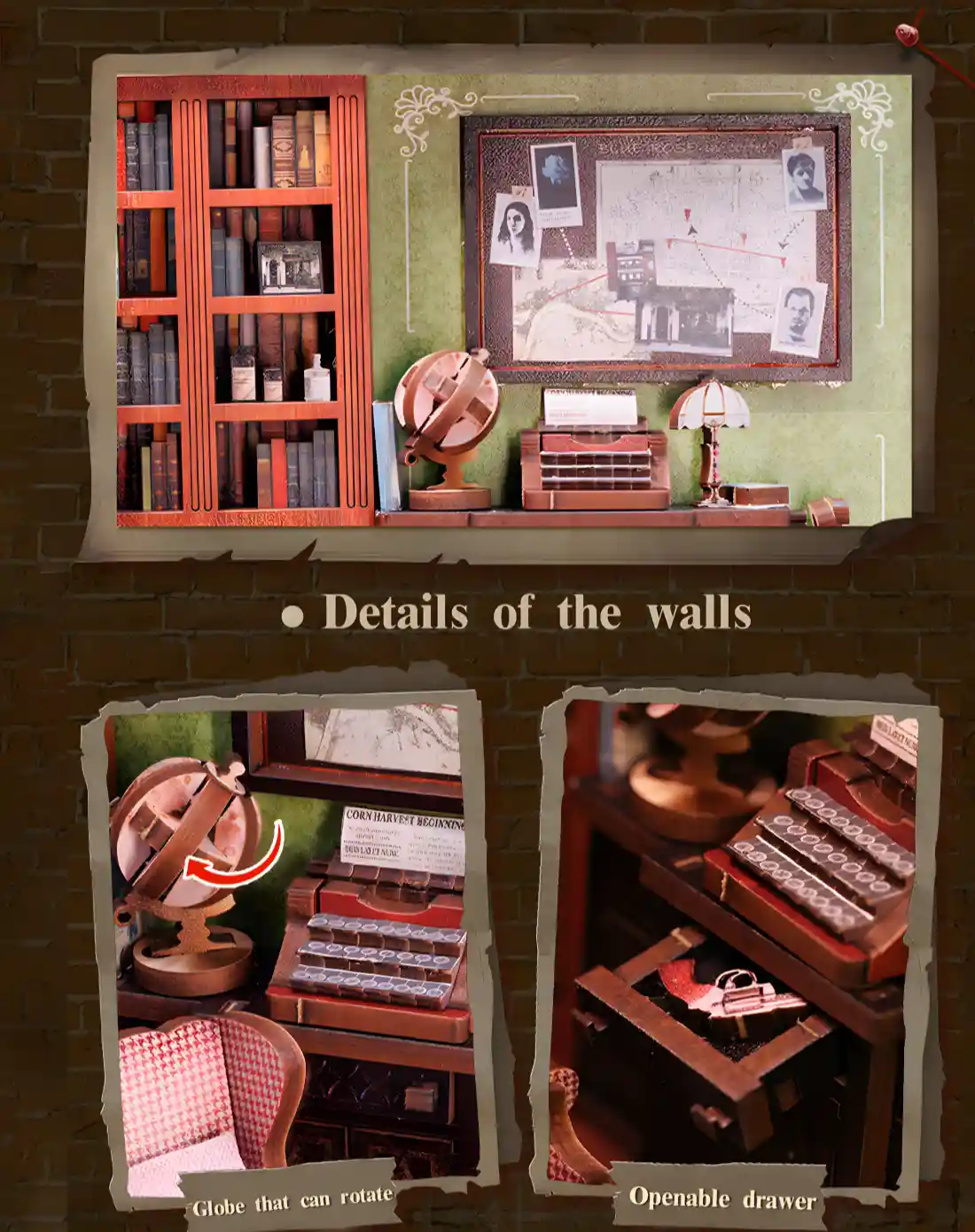 Rose Detective Agency Book Nook Kit|Rofuntime-details