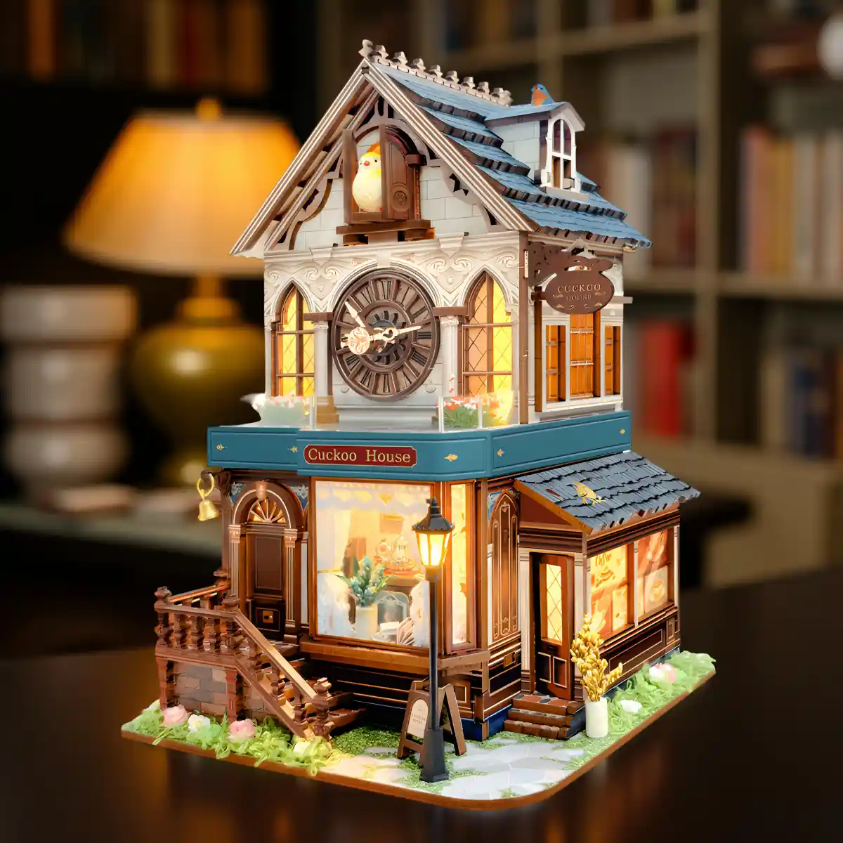 Interactive Wooden Cuckoo Clock Puzzle with LED Lights