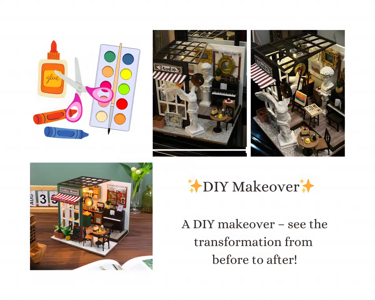 artistic transformation turning the coffee house into an art studio makeover with Rofuntime Coffee House DIY Miniature house