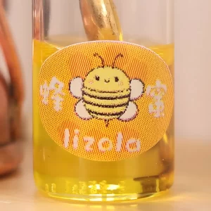 Mini Candy Jar, Candy Jar miniature, "lizola" honey, bee sticker, Tiny candy jar.