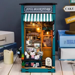 Soul Bookstore DIY kit, bookshelf insert with LED lights.