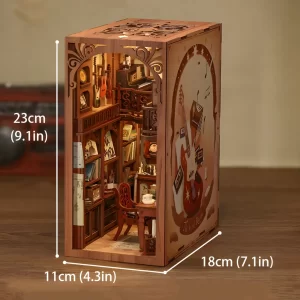 The Secret Rhythm book nook size, a compact bookshelf insert with dimensions.