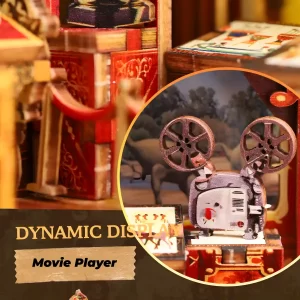 Miniature movie player, DIY book nook, dynamic display.