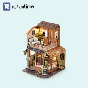 A full view of the assembled DIY Miniature Dollhouse Kit.