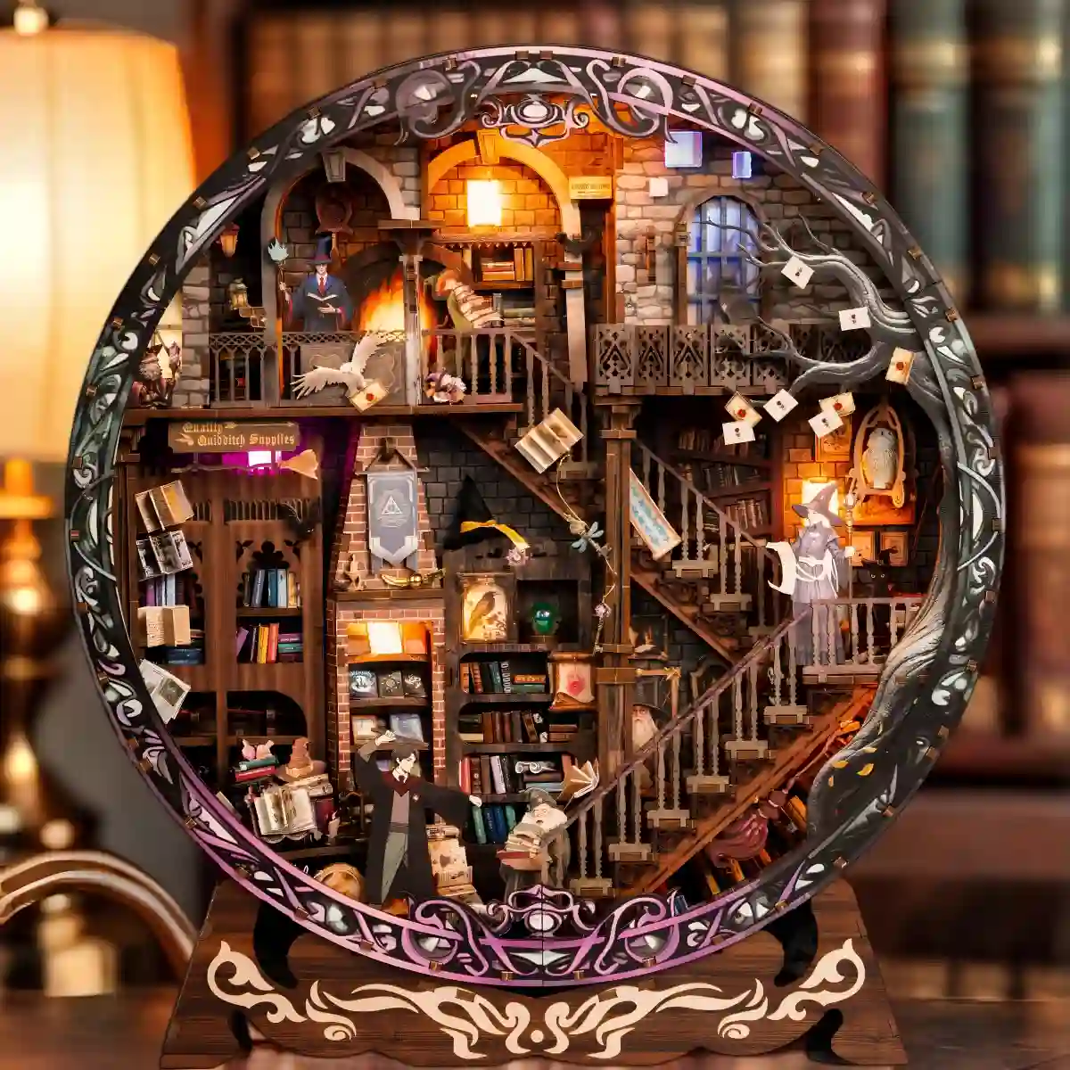 Rofuntime Magic Library 3D Wooden Puzzle with magical home decor elements.
