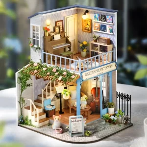Symphony of Bliss Garden Music House Dollhouse, romantic dollhouse full view.
