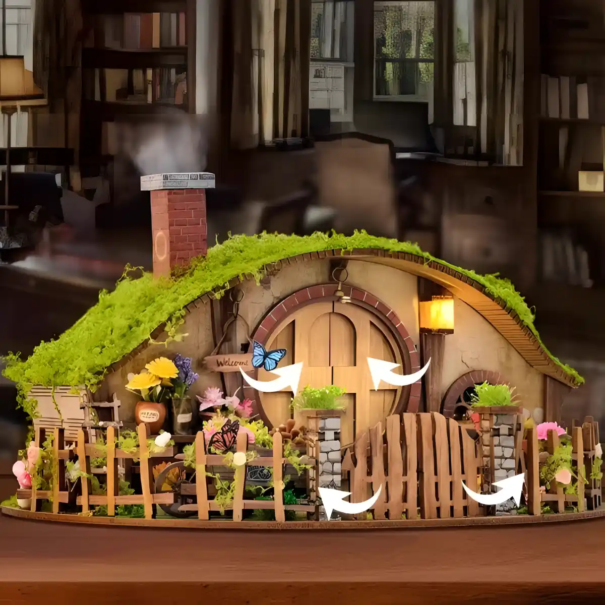 The Magic Ring House Miniature House with an opening front door and charming garden.