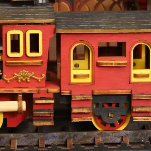 Detailed view of the train carriage from the Zero Platform book nook.