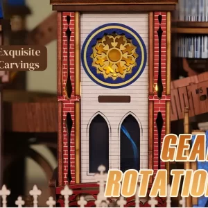 Exquisite carvings and gear rotation mechanism of the Mechanical Gear Model fantasy wooden puzzle.