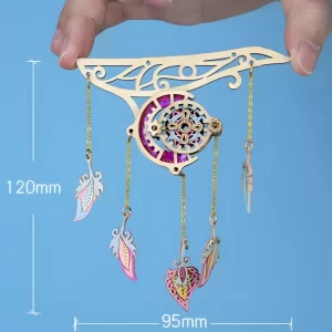 The sun and stars themed 3D dreamcatcher element with hanging feathers for the Rofuntime pink ship puzzle.