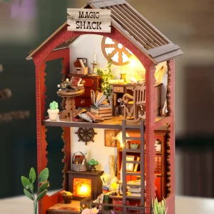 Magic Shack Miniature House displayed on table, full view, Wizard’s Study Miniature.