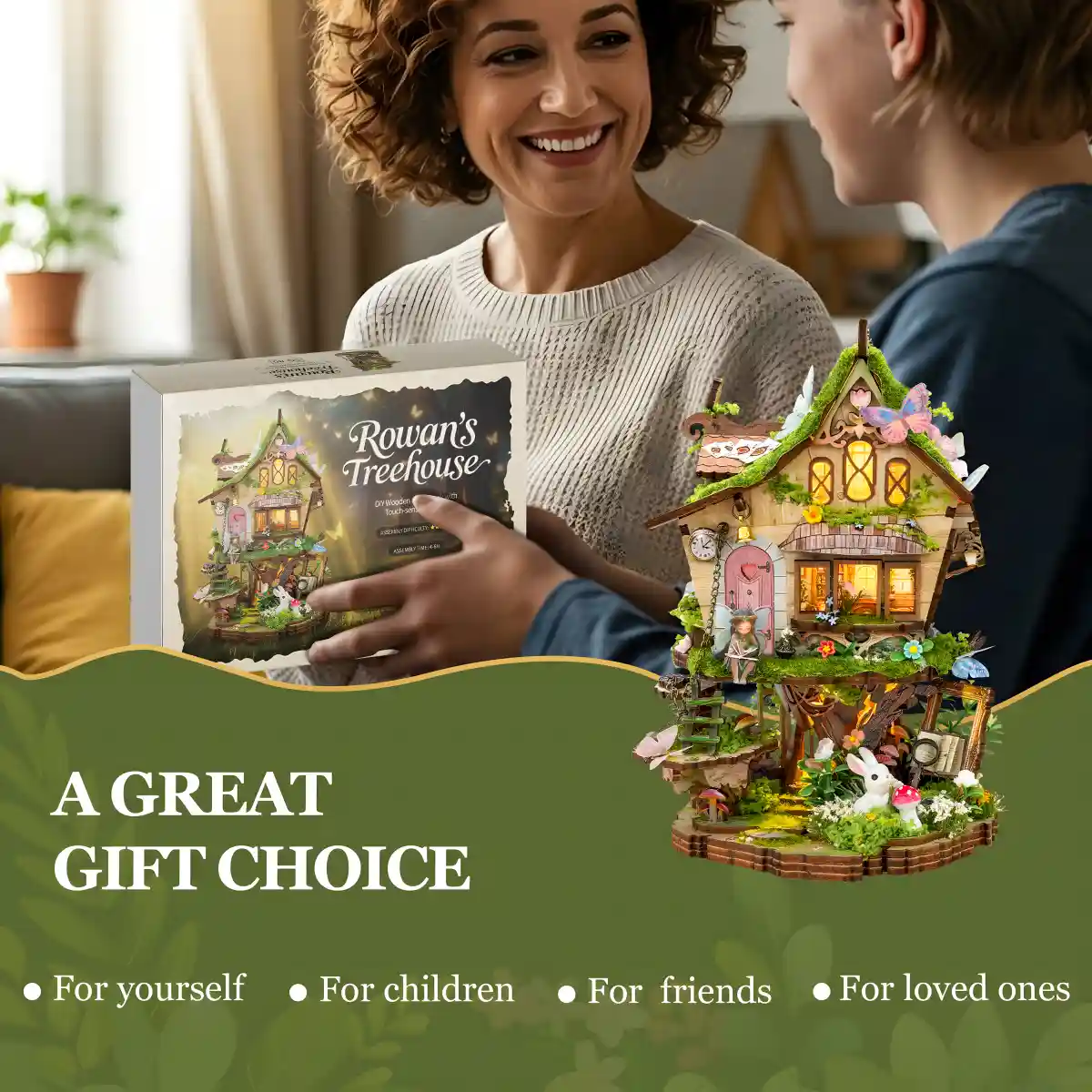 Rowan’s Treehouse Miniature House gift, DIY kit present for children and friends.