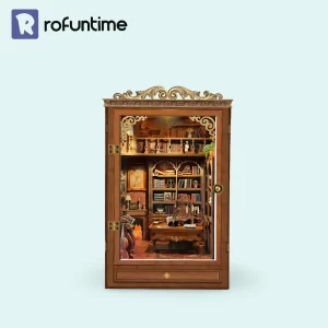 The Rofuntime Time Book House book nook, a DIY miniature study room kit against a clean background.