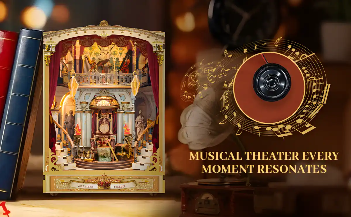 Musical Theater Every Moment Resonates, Dreamland Theater book nook with sound.