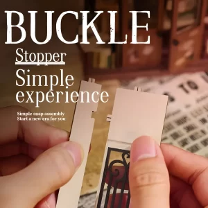 Simple snap accessory assembly of the Art Bookstore DIY Book Nook Kit for a beginner-friendly build