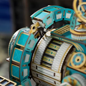 Detailed, angled close-up of the lateral thruster section of the Space Station Model Kit.